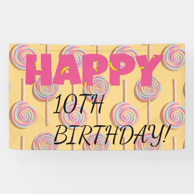 Happy 10th Birthday Banner for kids! (Horizontal)