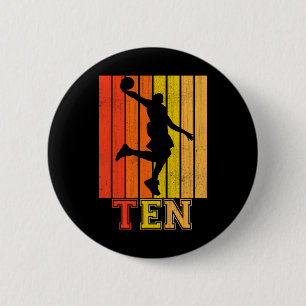 Happy 10th Birthday Decorations For Boys Basketbal 6 Cm Round Badge