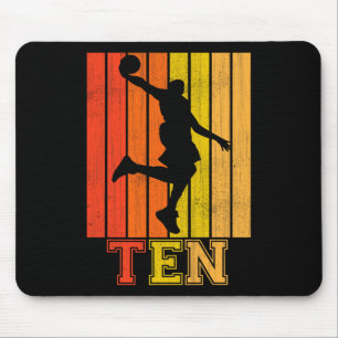 Happy 10th Birthday Decorations For Boys Basketbal Mouse Mat