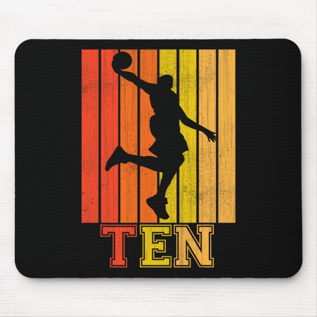 Happy 10th Birthday Decorations For Boys Basketbal Mouse Mat (Front)