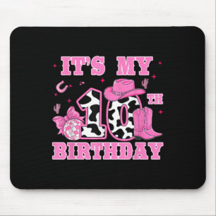 Happy 10th Birthday Girl Outfit Rodeo Western Cowg Mouse Mat