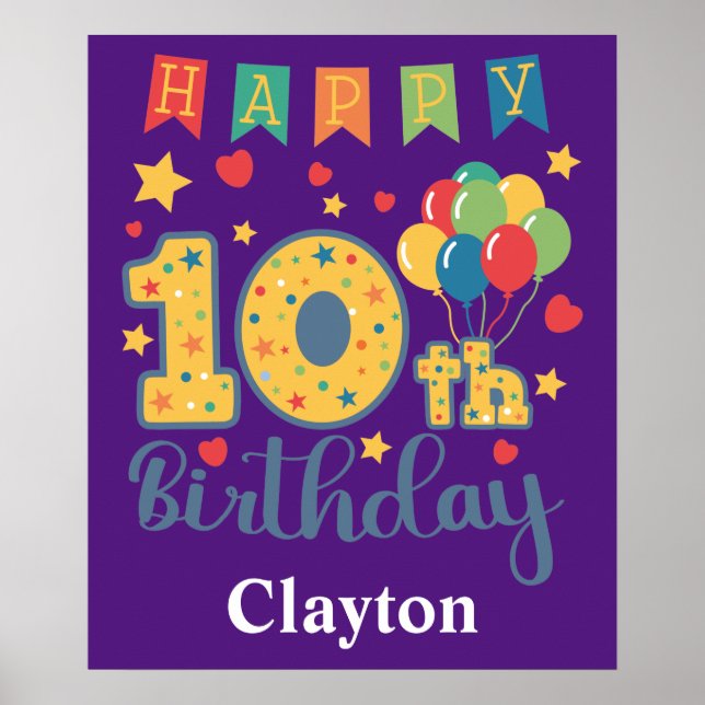 Happy 10th Birthday Poster (Front)