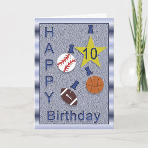 Happy 10th Birthday Sports you personalise Card