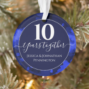 Happy 10th Wedding Anniversary One Photo Ornament