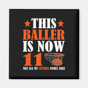 Happy 11th Birthday 11 Year Old Basketball 11th Bi Magnet