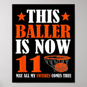 Happy 11th Birthday 11 Year Old Bysketbyll 11th Bi Poster