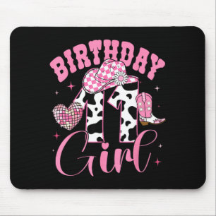 Happy 11th Birthday Girl Outfit Rodeo Western Cowg Mouse Mat