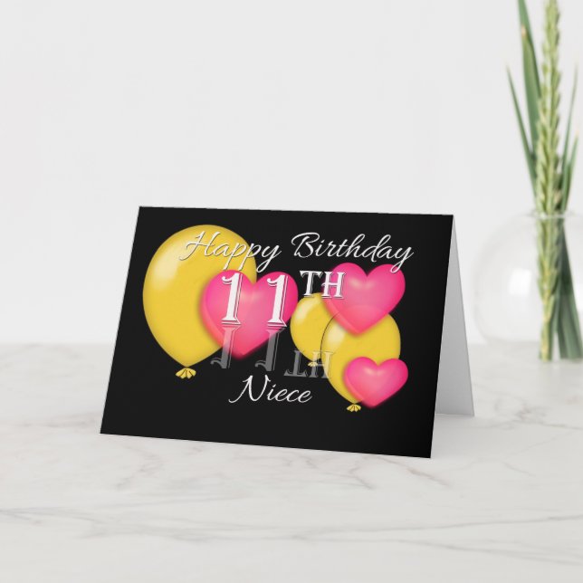 Happy 11th Birthday Niece Card (Front)