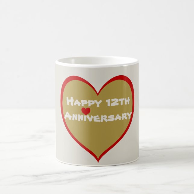 Happy 12th Anniversary  Coffee Mug (Center)