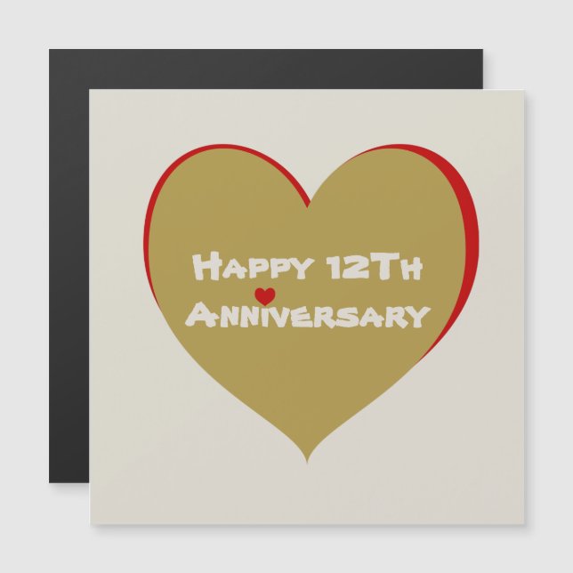 Happy 12TH Anniversary Magnet (Front/Back)