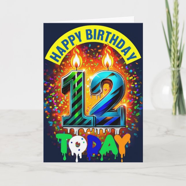 Happy 12th Birthday Card (Front)