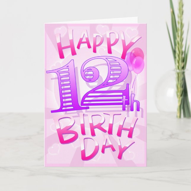 Happy 12th Birthday Card (Front)