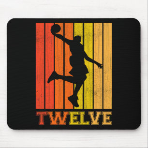 Happy 12th Birthday Decorations For Boys Basketbal Mouse Mat