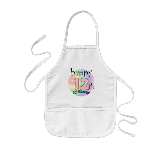 Happy 12th Birthday (pink) Kids Apron (Front)