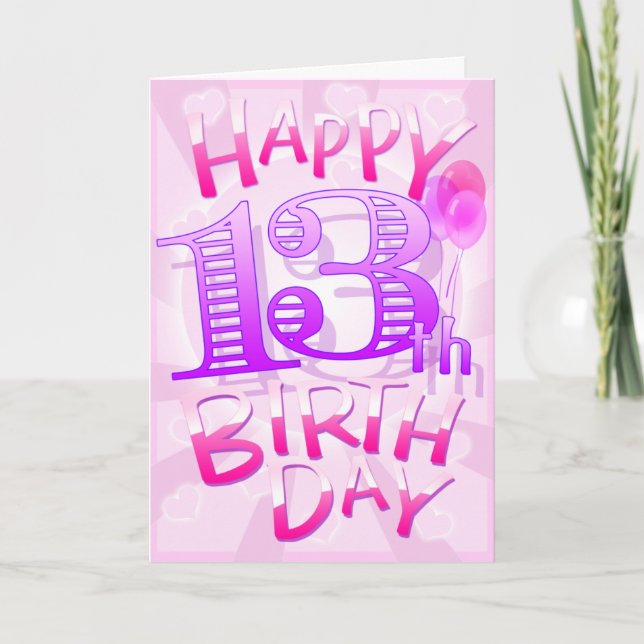 Happy 13th Birthday Card (Front)