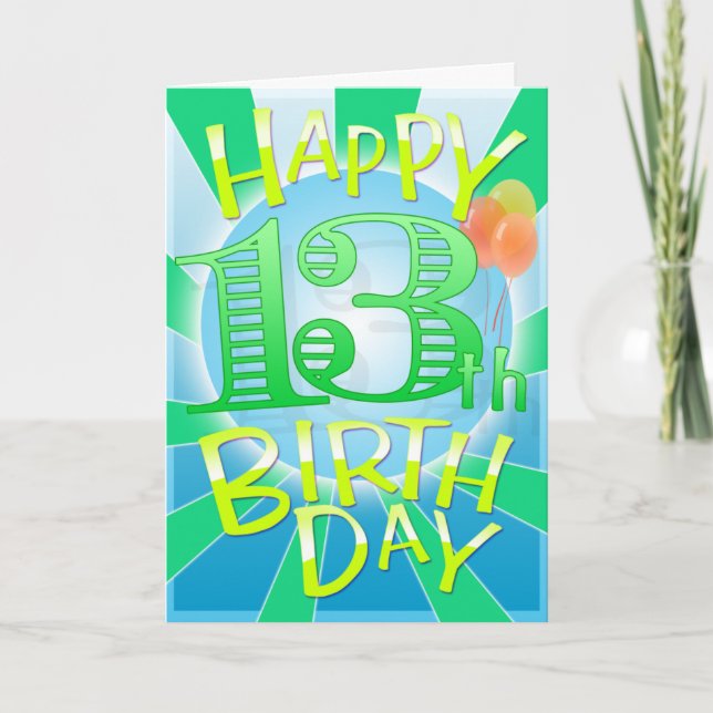 Happy 13th Birthday Card (Front)