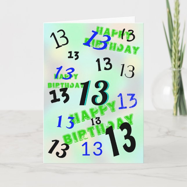Happy 13th Birthday Card (Front)