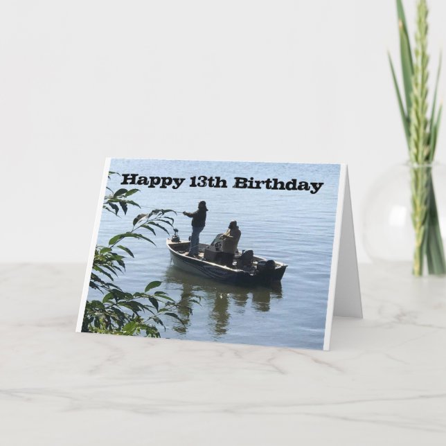 HAPPY *13th BIRTHDAY *FISHERMAN* Card (Front)