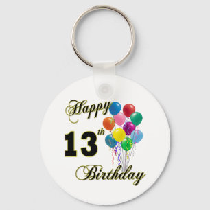 Happy 13th Birthday Gifts and Birthday Apparel Key Ring