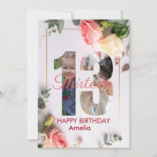 happy 13th Birthday Personalised card (Front)