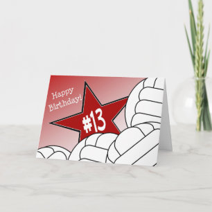 Happy 13th Birthday, Volleyball Star! Card