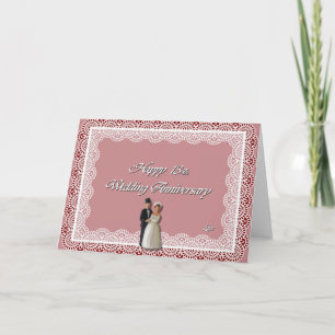 Happy 13Th. Wedding Anniversary Lace Card