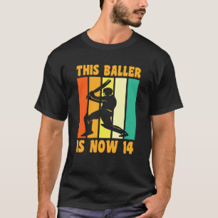 Happy 14 Birthday 14 Year Old Vintage Cricket 14th T-Shirt