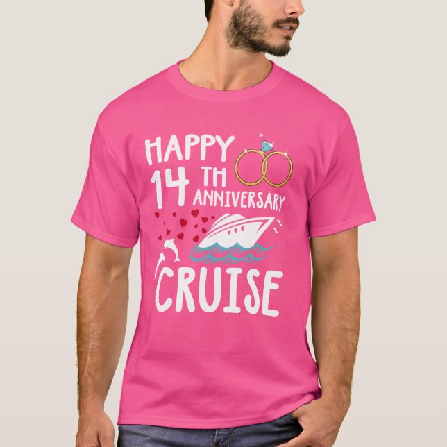 Happy 14th Anniversary Cruise 14 Year of Marriage  T-Shirt (Front)
