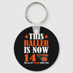 Happy 14th Birthday 14 Year Old Bysketbyll 14th Bi Key Ring