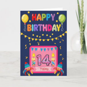 Happy 14th Birthday Card
