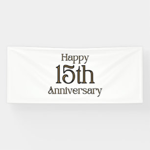 Happy 15th Anniversary 2.5x6 Vinyl Banner