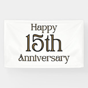 Happy 15th Anniversary 3x5 Vinyl Banner