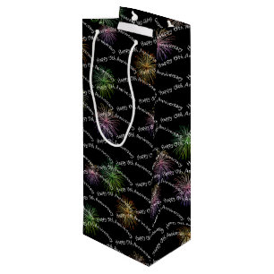 Happy 15th Anniversary Fireworks Wine Gift Bag