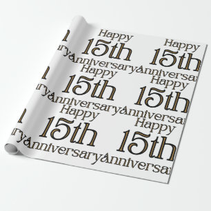 Happy 15th Anniversary Wrapping Paper
