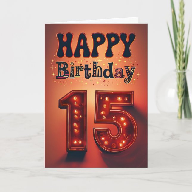 Happy 15th Birthday Card (Front)