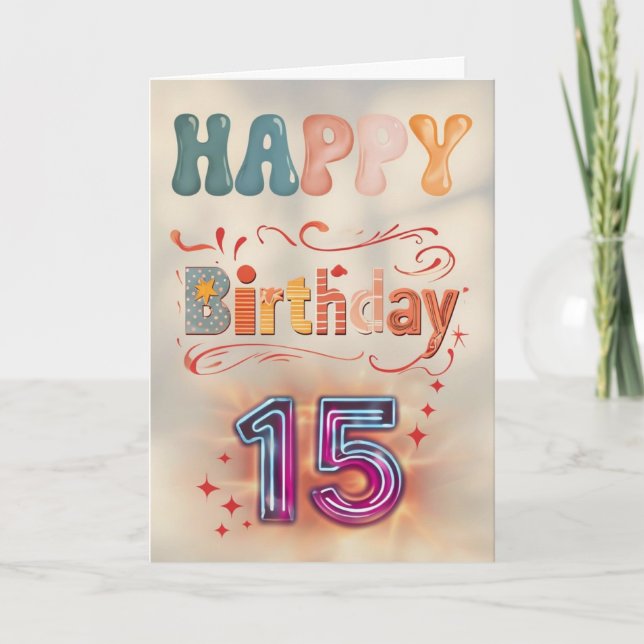Happy 15th Birthday Card (Front)