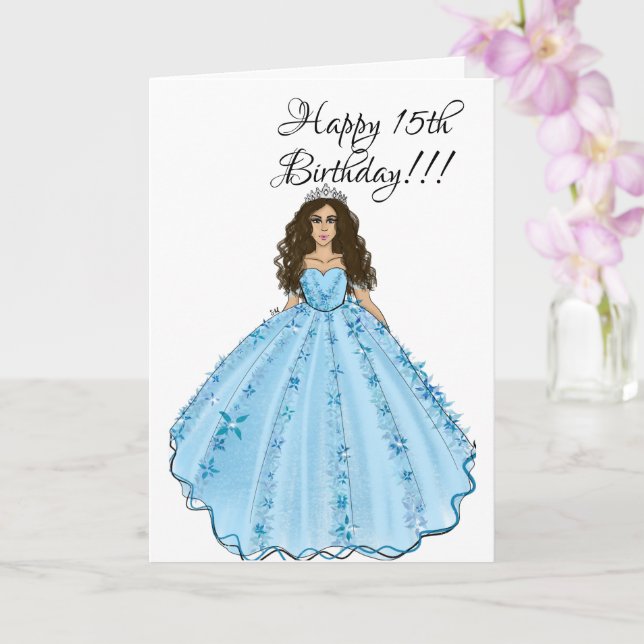 Happy 15th Birthday Quinceanera  Card (Orchid)