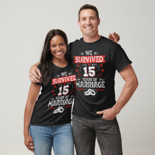 Happy 15th Wedding Anniversary couples anniversary T-Shirt