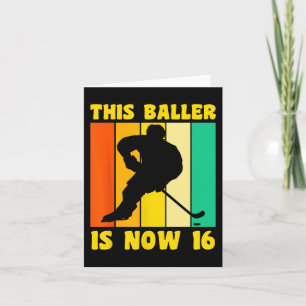 Happy 16 Birthday 16 Year Old Retro Ice Hockey 16t Card