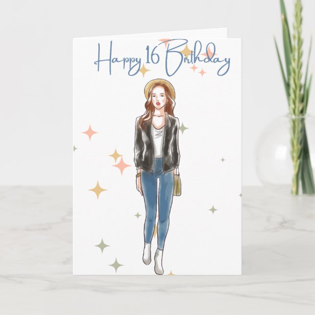 Happy 16 Birthday Card (Front)
