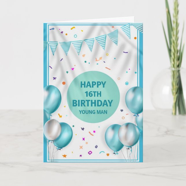 Happy 16th Birthday Card (Front)