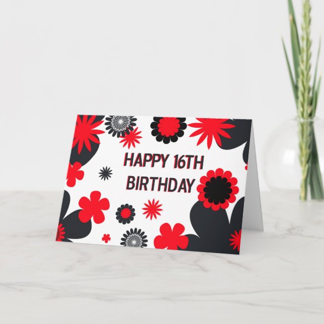 Happy 16th Birthday Card (Front)