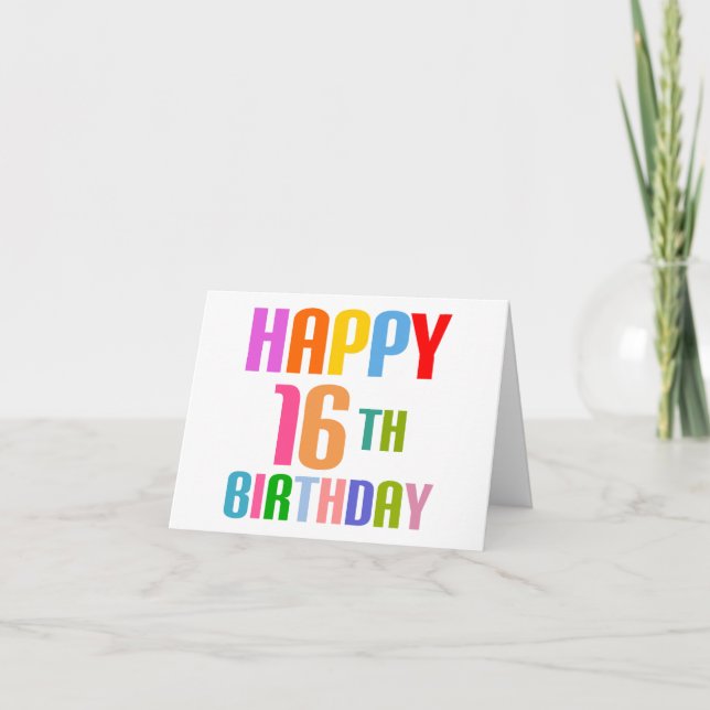 Happy 16th Birthday Card (Front)