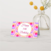 Happy 16th Birthday Folded Place Card