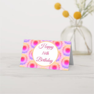 Happy 16th Birthday Folded Place Card