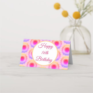 Happy 16th Birthday Folded Place Card