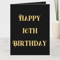 Happy 16th Birthday Gold Yellow Sixteen Custom Age