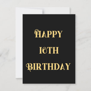 Happy 16th Birthday Gold Yellow Sixteen Custom Age Postcard