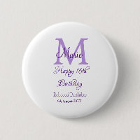 Happy 16th Birthday purple add name monogram moder
