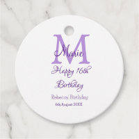Happy 16th Birthday purple add name monogram moder